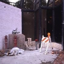 View of the construction site for Weinstock's Department Store on the K Street Mall or Downtown Plaza