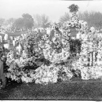 Cemetery, funeral with flowers