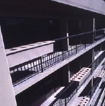 View showing the construction of the Bridgeway Towers apartment and condominiums at 500 N Street between 4th and 5th Streets and M and N Streets