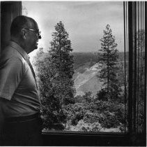 Engineer Harold Arthur views Auburn Dam construction site