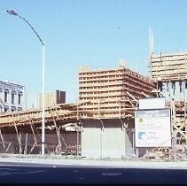 Old Sacramento historic district. View of the California State Railroad Museum