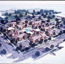 Presentation renderings for the building of Governor's Square Apartment complex at 1451 3rd Street