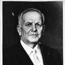 Goodwin Knight, Governor of California from 1953-1959. Painted portrait, top half. Possibly also in State Capitol