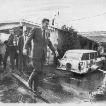 Reagan Inspects Storm Damaged Area