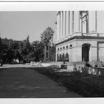 Exterior view of the California State Capitol grounds. View is looking north from the west side