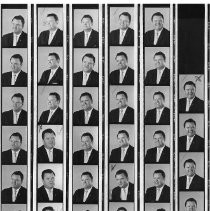 Duane Lowe, portrait contact sheet, elected Sacramento County Sheriff, 1971