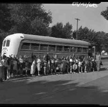 Children with school bus