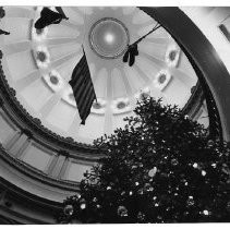 Interior view of the California State Capitol Christmas Tree in the Rotunda