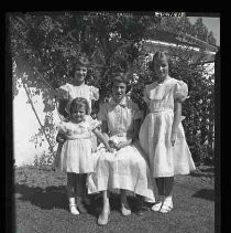 Portrait of girls in a backyard