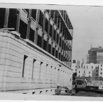 Exterior view of State Building 1 under construction at 10th and M Streets