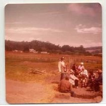 Photographs of landscape of Bolinas Bay. Archaeologists working