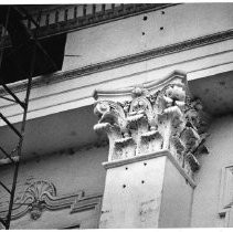 View of the larger pieces of scroll work from the California State Capitol restoration project