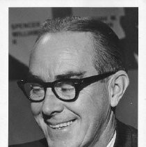 Richard H. Marriott, Mayor of Sacramento, 1968-1975. Portrait taken as City Council member, looking down and smiling