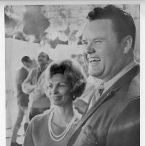 Duane Lowe with his wife Louise, celebrating election success in June 1970