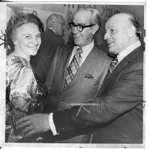 Gerry Marriott, Mayor Richard Marriott, and S.F. Mayor Joseph Alioto at a dinner honored Mayor Marriott