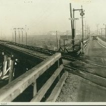 Old Mile Trestle," looking towards North Sacramento in 1924. Erected in the early 90s (1890s), Torn down in 1925