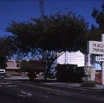 Demolition site at K and L, 12th and 13th Streets for the new Hyatt Hotel in 1984. A State of California building and a public parking lot occupied the site