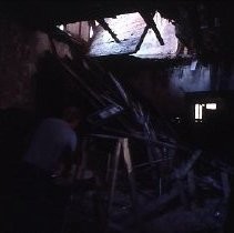 View of Ebner's Hotel on K Street between Front and 2nd Streets. This view shows the the hotel's interior