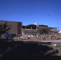 View of the construction site for Weinstock's Department Store on the K Street Mall or Downtown Plaza