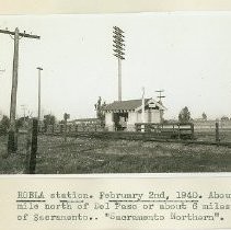 Robla Station. February 2nd, 1940. About 1 mile north of Del Paso or about 6 miles north of Sacramento. "Sacramento Northern."