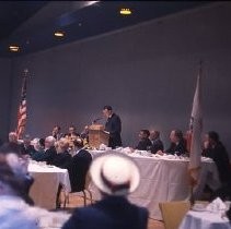 View of the festivities for the Sacramento Redevelopment Agency's groundbreaking ceremonies including speeches by local dignitaries