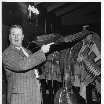 Waddell Smith with Replica of Pony Express Saddle