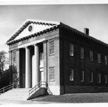 View of the California State Capitol Building at Benicia, which served at the state's capitol for one year, Feb. 1853 to Feb. 1854. California State Landmark #153 in Solano County