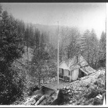 Wood frame house in the mountains