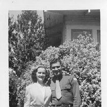 View of Private Americo Viglione with his motorcycle