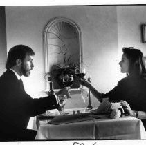 Mark G. Sanders and Margo Kelly in restaurant of Sterling Hotel