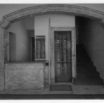 Interior view of the elevator and the staircase in the Merrium Apartments before demolition