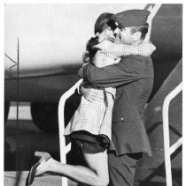 Hubert Flesher and wife Sue as they are re-united after Flesher's release from the Hanoi Prison in Vietnam
