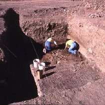 View of the Liberty House Department Store site and the archeological dig under way