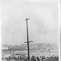 Exterior view of the "Unemployed Army" at the Southern Pacific Sand Lot in March, 1914