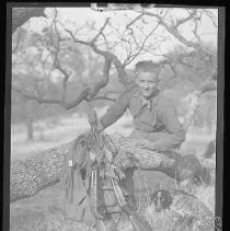 Man with dead game birds