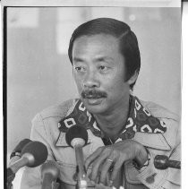 South Vietnamese VP Nguyen Cao Ky giving a speech at Hope Village in Weimar