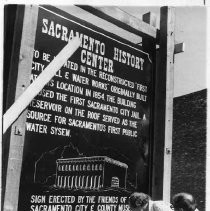 Sacramento History Center sign placed at its future site