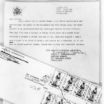 Christmas card and letter from hostage Don Hohman (Army medic), who was from West Sacramento, to Sacramento Bee, thanking local people for their support; Iranian Hostage Crisis