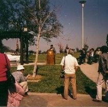 Walerga Park Plaque Dedication: Unidentified Speaker at Podium