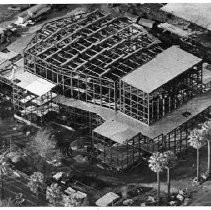 Construction of steel skeleton of Sacramento Community Center