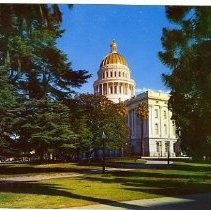 Exterior view of the west side of the California State Capitol building in Sacramento
