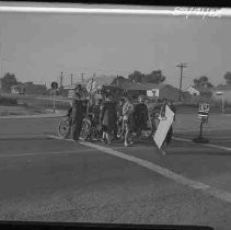 Group of children crossing a street