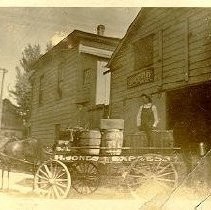 Henry Jones on Wagon with Horse