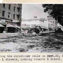 Removing street car rails downtown