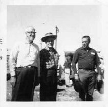 Irene Simpson Neasham. Bodie Dedication, Sept. 1964, L-R Earl Hanson, Aubrey Neasham, and Norman Wilson