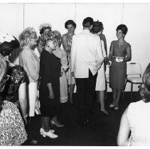 Wendy Douglas, Miss California of 1963 in the receiving line, facing on the far right