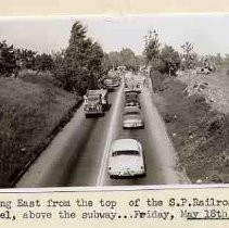H Street subway looking east from the top of the S. P. Railroad trussel