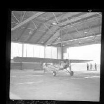 Airplane parked in hangar