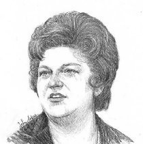 Drawing of Merrie O'Brien by John Lopes