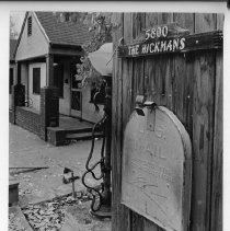 Photo of Dr. Irene Hickman's (an osteopath and the Sacramento County assessor) mailbox and house, with the address, 5800 (Fair Oaks Blvd.) visible